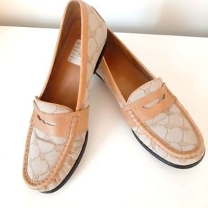 RALPH LAUREN BREE TAN SIGNATURE LOGO LOAFERS SHOES  SZ 9B